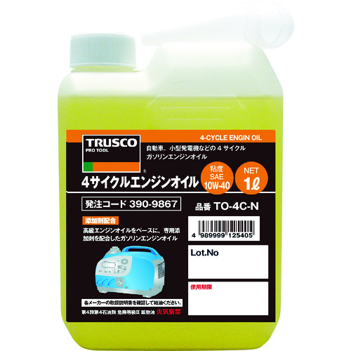 【TRUSCO】ＴＲＵＳＣＯ　４サイクルエンジンオイル１Ｌ